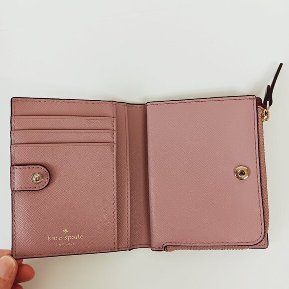 Kate Spade Dusty Mauve Laurel Way Small Shawn Wallet  4 1/2" x 3 5/8" x 1" - Picture 8 of 15
